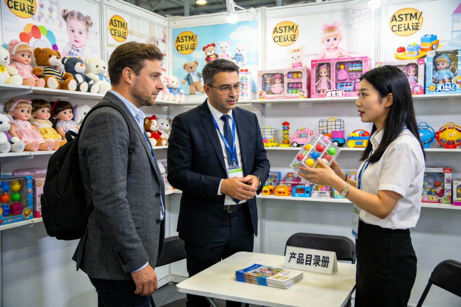 toy-booth-with-astm-ce-certification-international-buyers-negotiating
